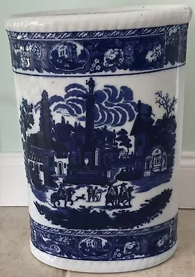 Buy Antique Victoria Ware Ironstone England Flow Blue Umbrella Stand, Container • 109.06£