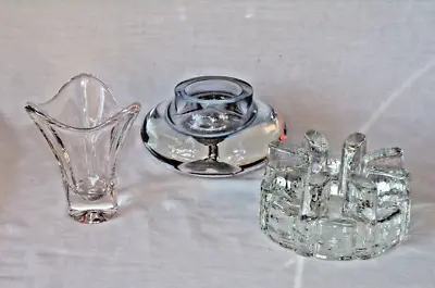 Buy Decorative Collection 3 Pieces Art Glass Daum, Bel Mondo Etc. Mid Century L@@k • 70£