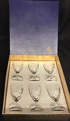Buy Vintage Boxed Set Six Edinburgh Crystal Sherry / Port Glasses Poss Ayr Pattern • 29.95£