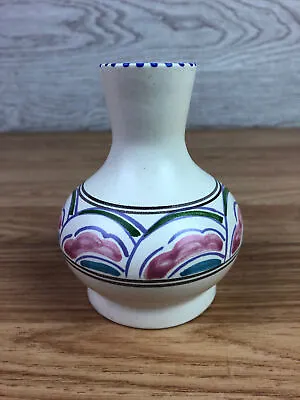 Buy Honiton Pottery Bud Vase Pink And Green Abstract Pattern 4  Tall  • 15.99£