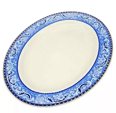 Buy Vintage Leighton Alfred Meakin Oval 12  Plate Platter Server White Blue Dish • 10£