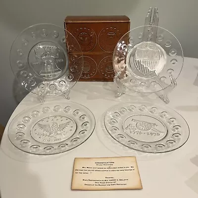 Buy ANCHOR HOCKING COMMEMORATIVE GLASS PLATES 1776 -1976 VINTAGE Bicentennial W/ Box • 9.64£