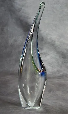 Buy Elegant Bohemian Vintage Submerged Lead Glass Vase Czechoslovakia • 65£