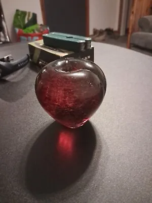 Buy Vintage Wedgwood Red Speckled Art Glass Apple Paperweight / Ornament.        (T) • 9.99£