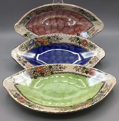 Buy Three Maling Ware 'Peony Rose' Oval Dishes • 40£