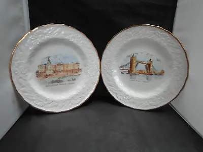 Buy Pr Vintage Victoria Pottery Fenton Souvenir Plates Towerbridg  Buckingham Palace • 17£
