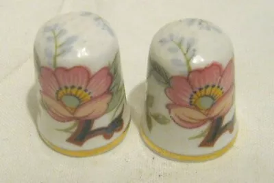 Buy 2x Lovely Victoria China Small Bone China Thimbles Floral Design 1 Ins Tall • 7.99£