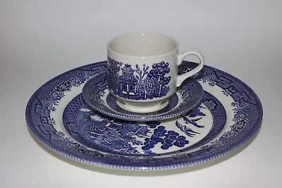 Buy Churchill Blue Willow 3 Piece Set-- Dinner Plate, Cup, And Saucer • 11.86£
