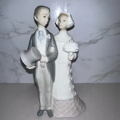 Buy Lladro WEDDING Couple Bride Groom Figurine #4808 Porcelain Spain RETIRED Vintage • 23.66£