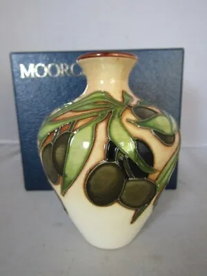 Buy Moorcroft Boxed VASE In The OLIVES Design Pattern Issued 200 Perfect + Box • 75£