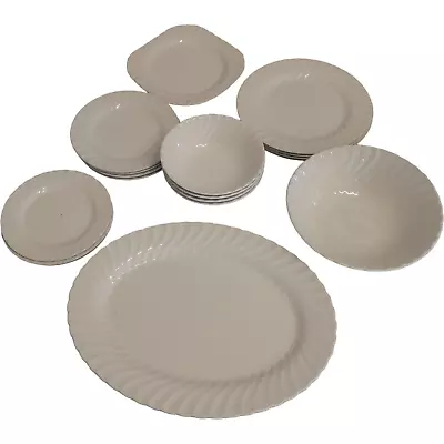 Buy Johnson Brothers White Swirl Regency Table Ware Job Lot Inc Plates Bowls Etc • 14.99£