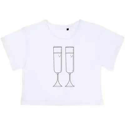Buy 'Glasses Of Champagne' Women's Cotton Crop Tops (CO016222) • 11.99£