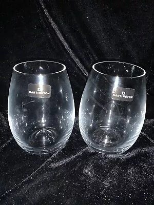 Buy Dartington Stemless Crystal Wineglasses Pair 4.7” Tall • 12.28£