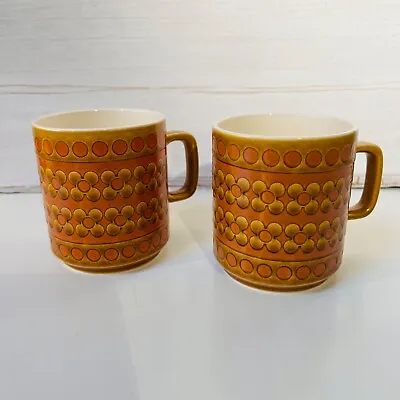 Buy Vintage Hornsea Pottery Saffron Mugs X 2. 300mls. 1972. 1970s • 34£
