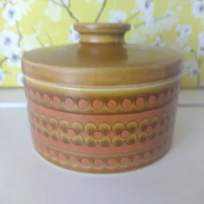 Buy Vintage 70's Hornsea Saffron Butter Dish Lid Ceramic Retro Brown Orange Pattern • 19.99£