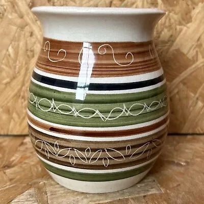 Buy Vintage Dragon Welsh Pottery Rhayader Hand Painted Medium Slipcast Barrel Vase • 5.99£