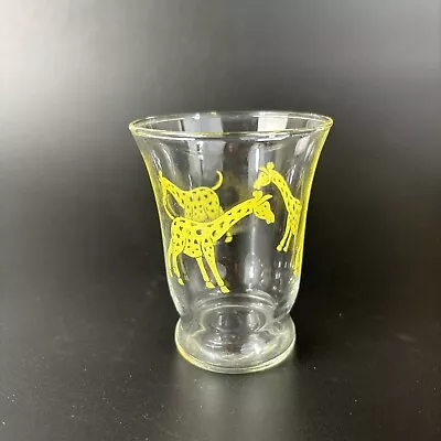 Buy Vintage Libbey Yellow Giraffe Flared Juice Glass Retro Glassware • 7.58£