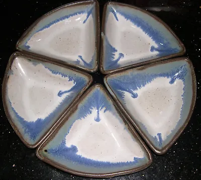 Buy Avis Loshak Studio Pottery - 5 Section (appetizers/ Tapas) Dishes Form Circle. • 80£