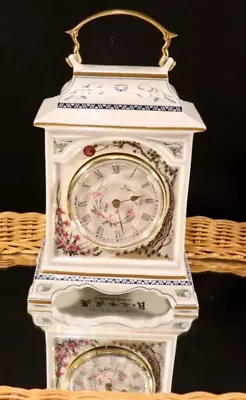 Buy Fine Porcelain Mantel Clock By The Franklin Mint Birds & Flowers Gold Trim A Gem • 48.99£