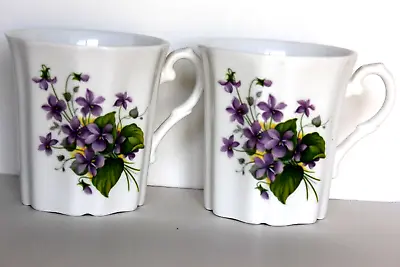 Buy TWO Royal Grafton Purple Violets Fine Bone China Coffee/Tea Cup 8fl Oz. England • 21.34£