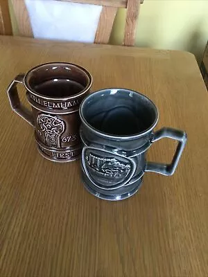Buy 2 X Vintage Holkham Pottery Mugs North Elmham AD 673 & Norwich Brewery 1976 VGC • 6£