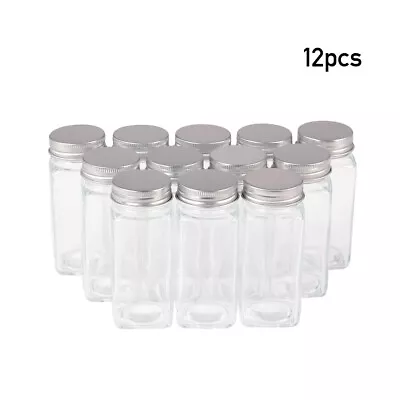 Buy 6/12/24 Glass Spice Jars With Bamboo Lid Airtight Storage Bottles Containers Pot • 8.94£