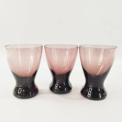 Buy Vtg 3 Amethyst Shot Liquor Glasses Curvy Purple Barware Drinkware Lounge Italy • 14.20£