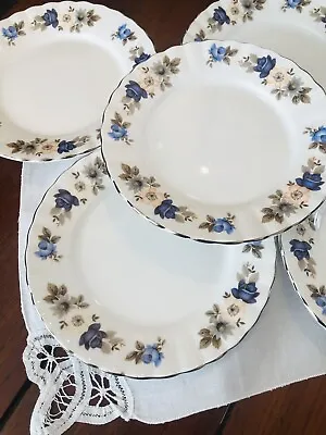 Buy Beautiful Vintage Royal Sutherland Fine Bone China Set 5 Tea Plates Floral Roses • 19.99£