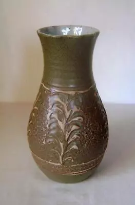 Buy Vintage Purbeck Pottery Vase 28.5 Cm High 1970s Textureed Patterned Stoneware • 12£