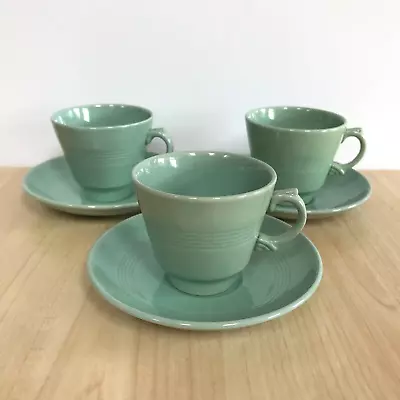Buy Woods Ware Beryl Small Cup And Saucer X 3 Espresso Coffee Vintage Utility • 12£