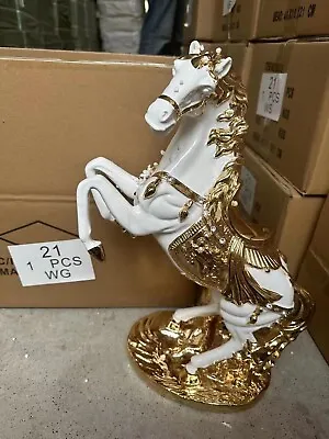 Buy White Gold Italian Style Horse 44cm  Standing Bling Ornament  Crushed Diamond • 44.99£