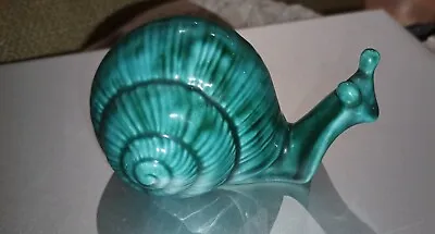 Buy Vintage Anglia Pottery Snail Ornament AP 200.  Turquoise Ceramic Snail Figure. • 4.50£