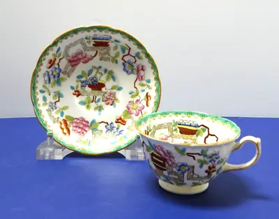 Buy HAMMERSLEY & Co BONE CHINA TEACUP & SAUCER ORIENTAL FLORAL Scroll PATTERN Green • 33.18£