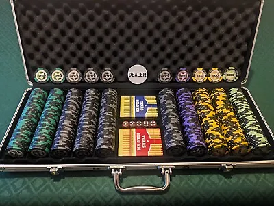 Buy 500 Numbered Wheat Crown Clay Poker Chip Set • 110£