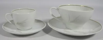 Buy Vintage Noritake China Windrift Pattern Teacup & Coffee Cup With Saucers • 12.50£