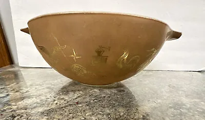 Buy Vintage PYREX Early American 444 Cinderella 4 Qt Mixing Bowl Brown & Gold • 10.68£