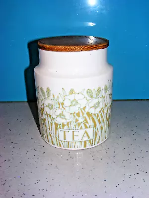 Buy Vintage Hornsea Pottery Fleur Pattern Tea Storage Jar With Wooden Lid. VGC • 7.99£