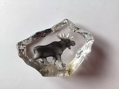 Buy Mats Jonasson Maleras Sweden Glass Crystal Miniature Moose - With Box 88169 • 17.99£
