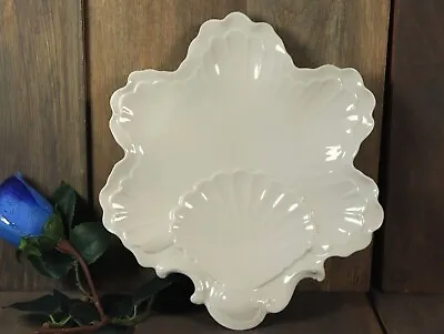 Buy Antique French Limoges Porcelain Shell Shaped Plate Seafood Oyster Scallop Dish • 105.20£