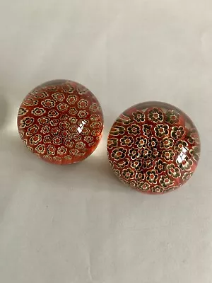 Buy 2 Vintage Chinese Scottish John Deacons Millefiori Glass Paperweights • 16£