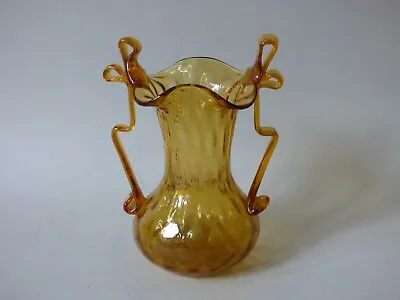 Buy Thomas Webb Corbett  Amber Crystal Art Glass Flower Stem Bud Vase Free Uk P+p • 13.09£