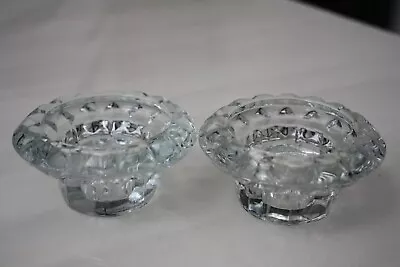 Buy Pair Luminarc Bolsius Crystal Glass Candlestick Taper Candle Tealight Holder   • 7£