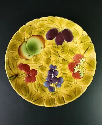 Buy Antique Sarreguemines Majolica Fruit Plate / Charger.  Large 30.cm (11.3/4 ) • 29£