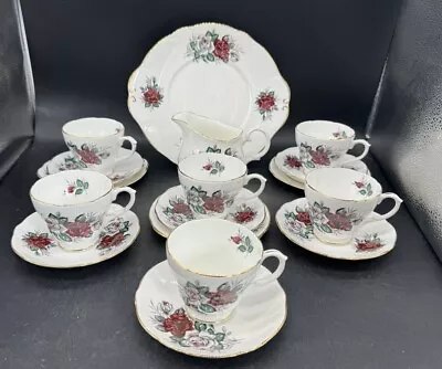 Buy Vintage Duchess Symphony Bone China Tea Set Cups, Saucers, Side Cake Bread Plate • 19.95£