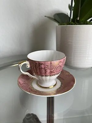 Buy Beautiful ROYAL GRAFTON Pink & Gold Tea Cup Fine China England • 17.06£