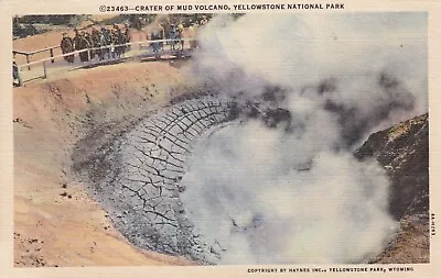 Buy Creator Of Mud Volcano Yellowstone National Park Wyoming Linen Postcard 1940's • 1.89£
