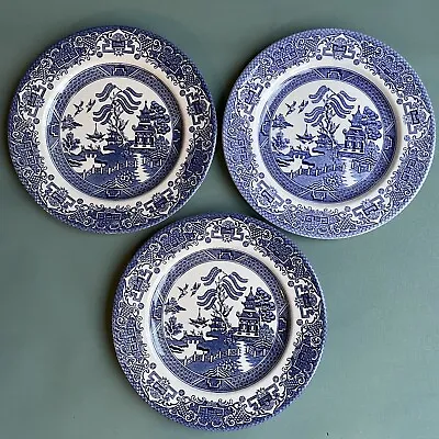 Buy 10” EIT English Ironstone Tableware Willow Blue & White Dinner Plates FREE P&P • 18.99£