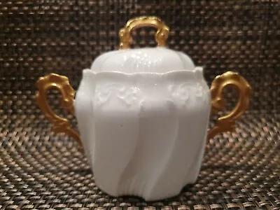 Buy Limoges White Ornate Gilded Gold Handled Sugar Bowl With Lid Antique? Vintage • 44.95£