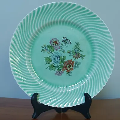 Buy 1928 Vtg Limoges China Co. OHIO USA Swirled Green Plate Flowers And Butterfly 7  • 32£