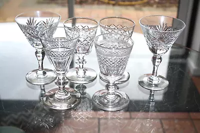 Buy Vintage Set Of Six Cut Glass  Drinking Glasses • 6£